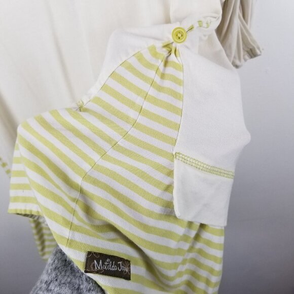 MATILDA Jane Small Ventriloquist Tunic Top Cream Green Roll Tab Sleeves Layered - Picture 10 of 11